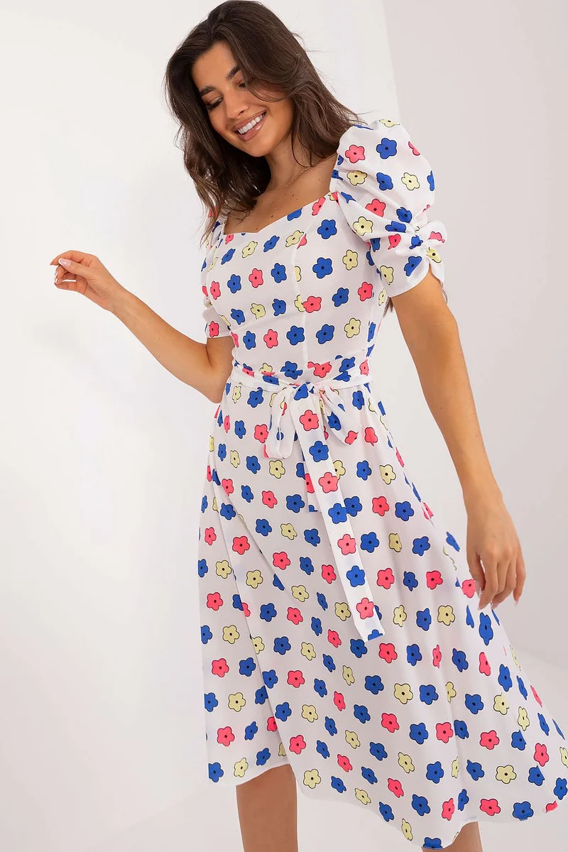 Abito Estivo a Fiori con Scollo a Cuore