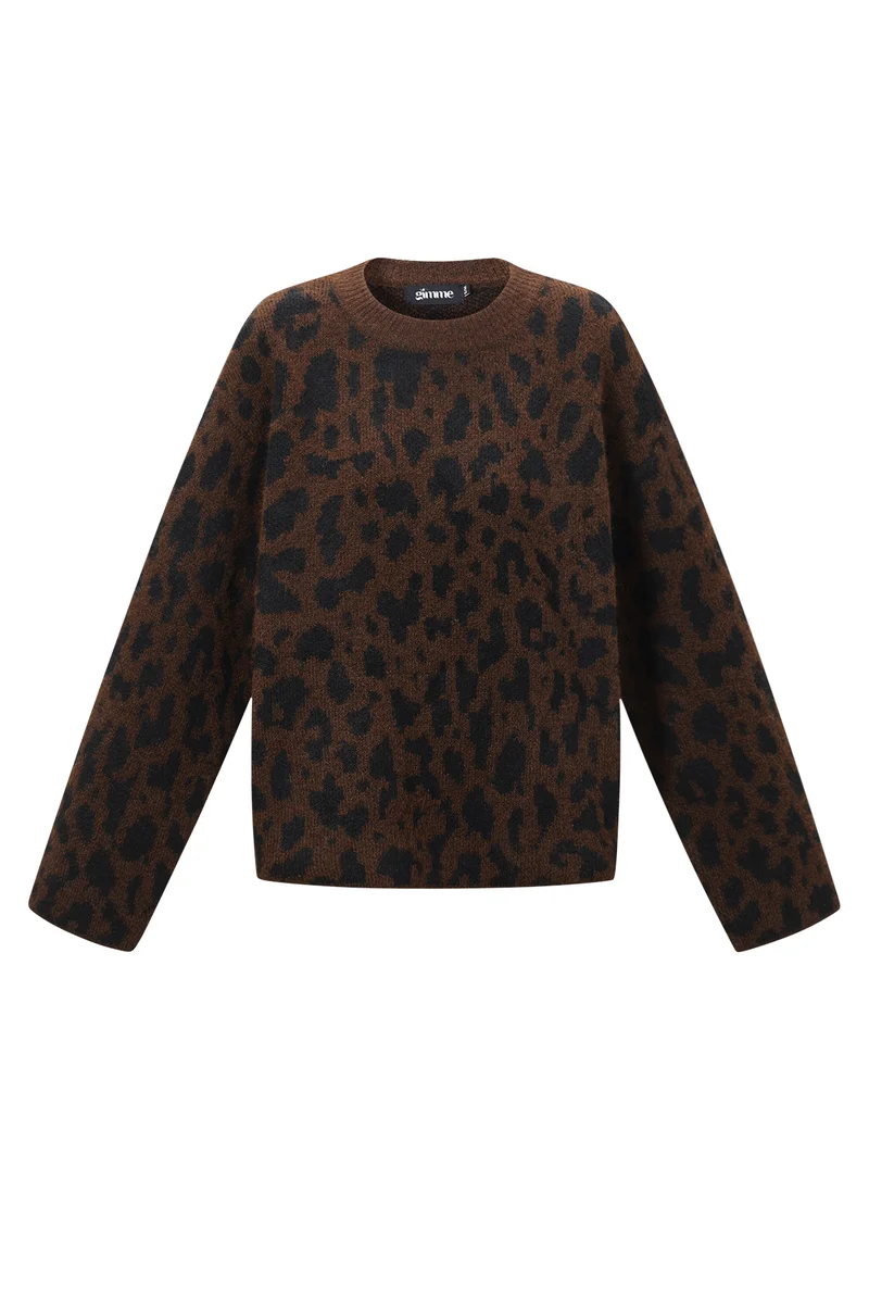 Maglione in maglia con stampa leopardata – autunno inverno