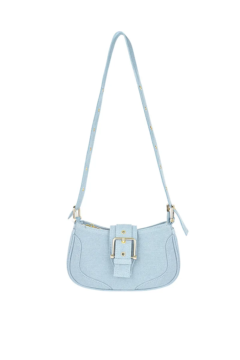 Borsa a Tracolla con Dettaglio Fibbia – Poliestere | Rosa e Blu