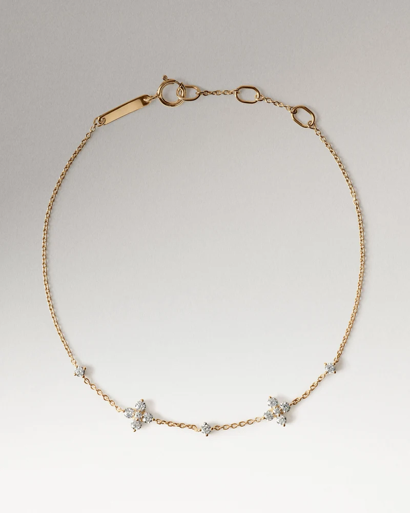 Diamonds and gold maggie in bloom bracelet