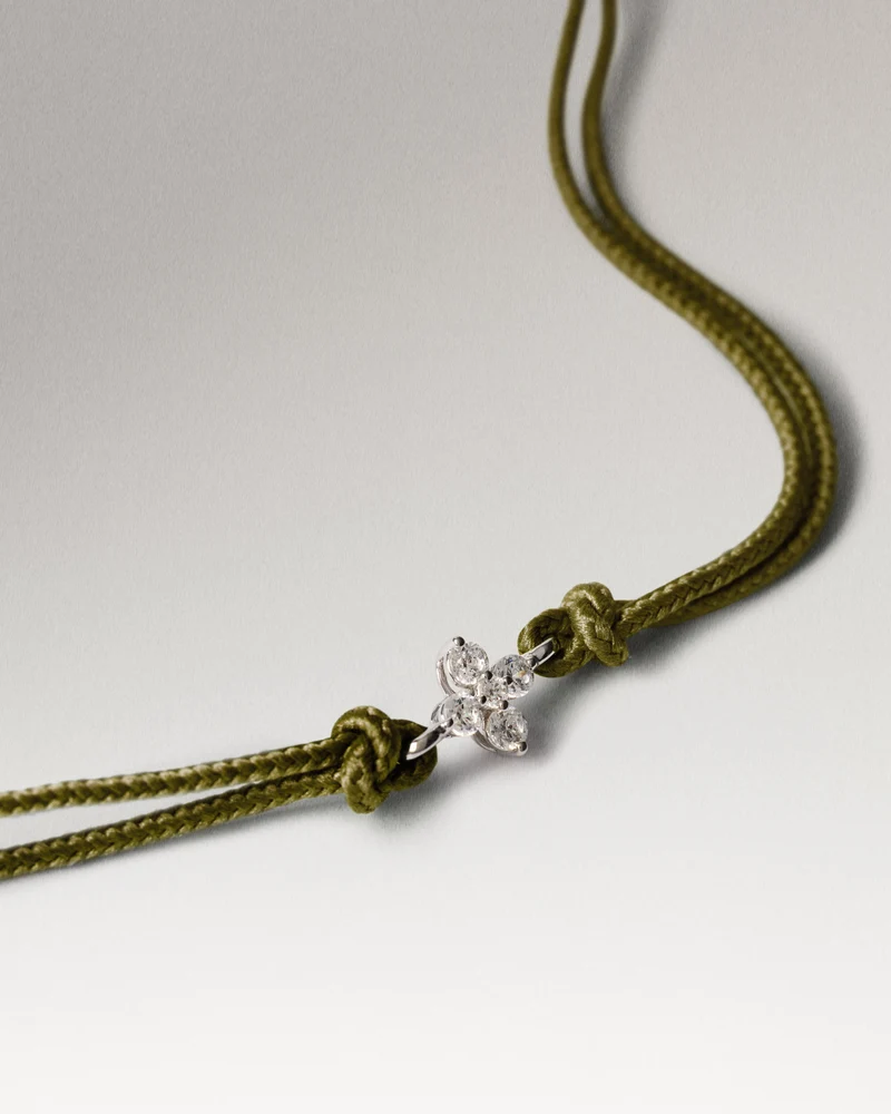 Diamonds and White Gold Maggie Moss Cord Bracelet