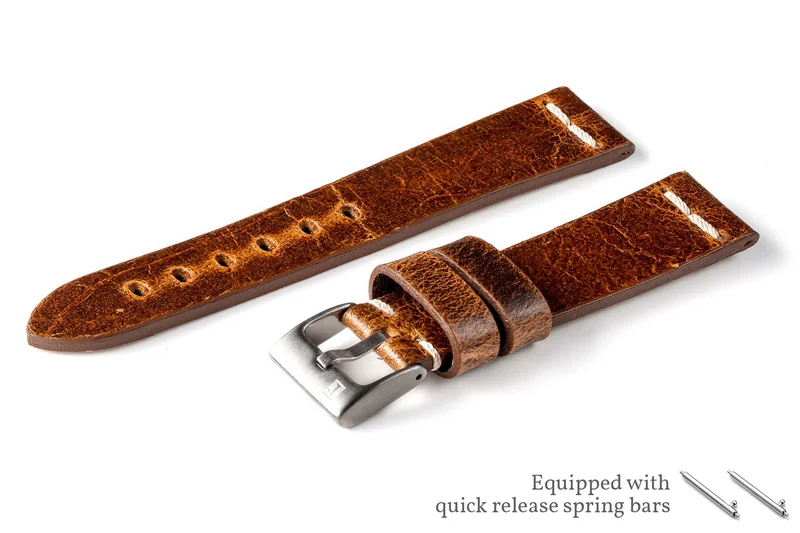 ColaReb Roma – Cinturino per Orologio in Cuoio Vintage, 20/22 mm