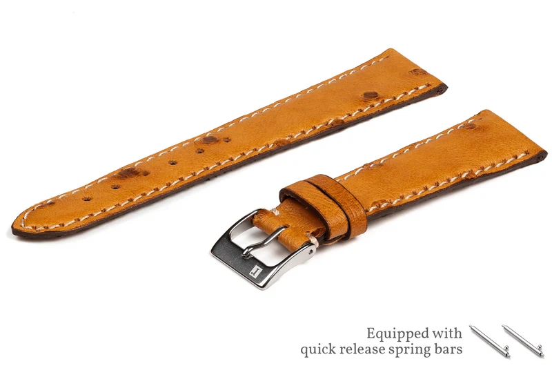 ColaReb Melbourne – Cinturino per Orologio in Vera Pelle di Struzzo, 18/19/20 mm