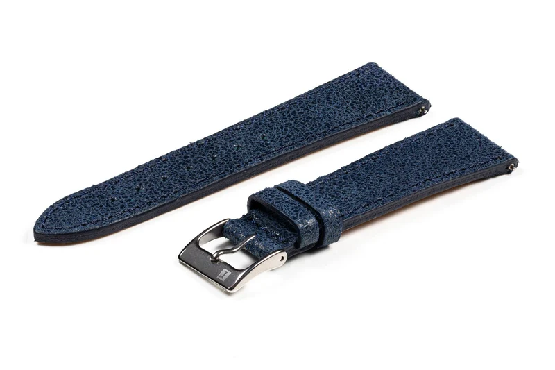 ColaReb Spoleto Stitching Short – Cinturino Corto per Orologio in Cuoio con Impunture, 18/20 mm