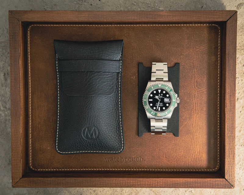 Monochrome - Leather Watch Pouch - Black
