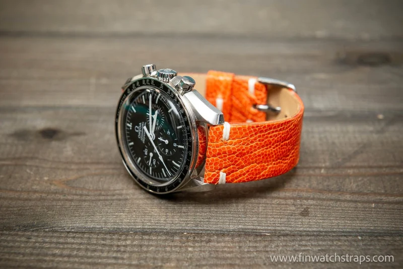 Traditional Handcrafted Ostrich Leather Watch Band. Ready to Ship