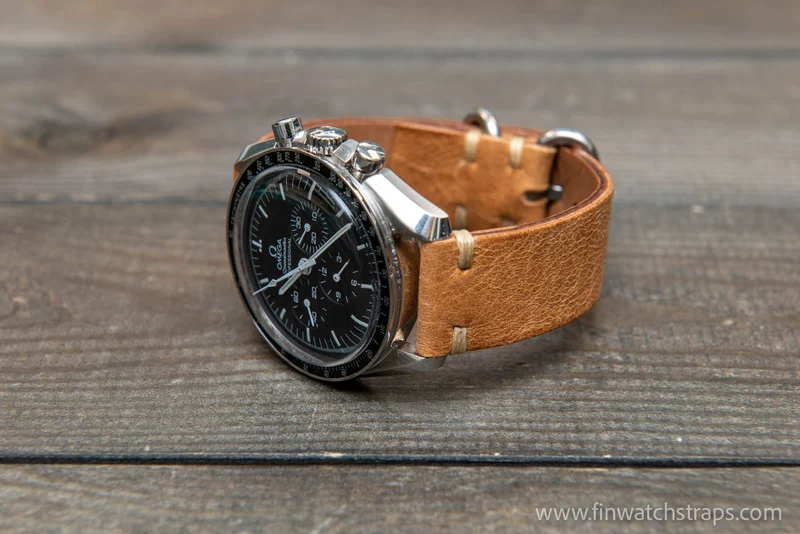 Nordic reindeer leather watch strap, Lapland reindeer watch band, hand-stitched. Ready to Ship