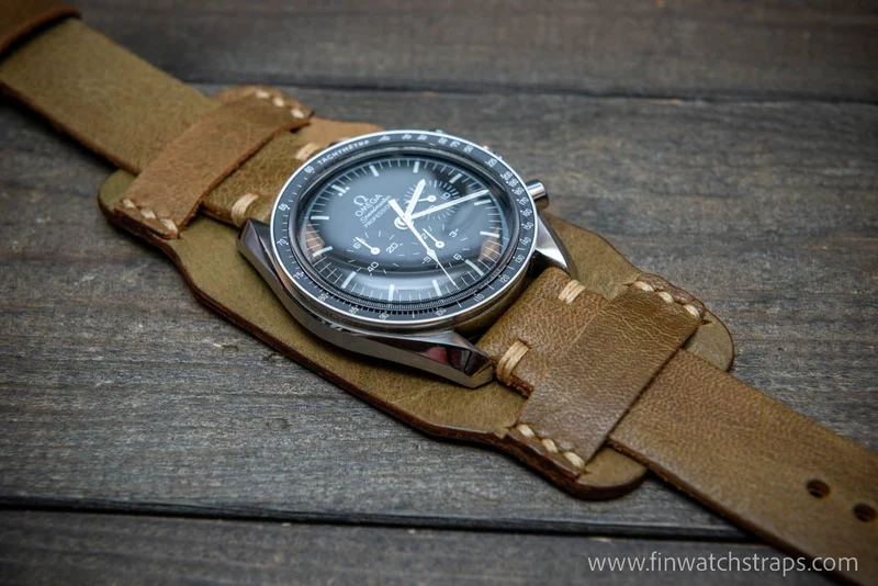 Bund-style Nordic reindeer leather watch straps, Aviator model watch strap, Ready to Ship
