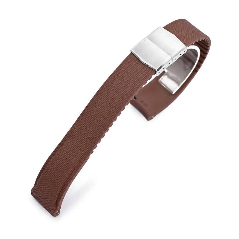 20mm Brown FKM40 FKM Quick Release Rubber Deployment Watch Band