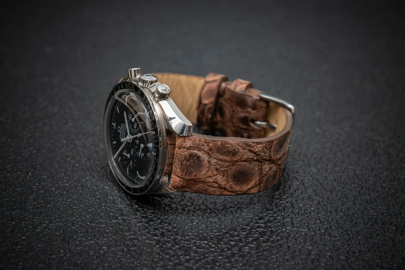 Vintage Ash Alligator Leather Watch Strap – Handmade in Finland, Limited Edition