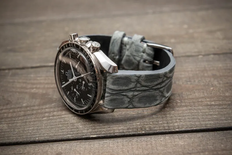 Steel Mist – Handmade Alligator Leather Watch Strap