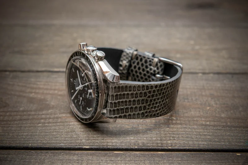 Storm Grey – Handmade Lizard Leather Watch Strap