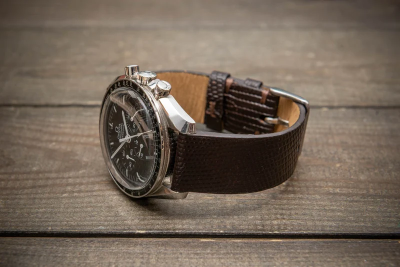 Espresso Scale – Handmade Lizard Leather Watch Strap
