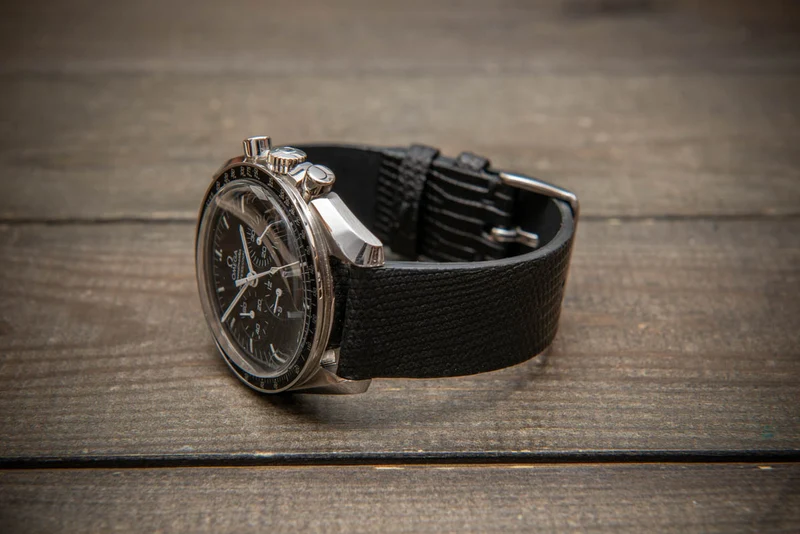 Midnight Scale – Handmade Lizard Leather Watch Strap