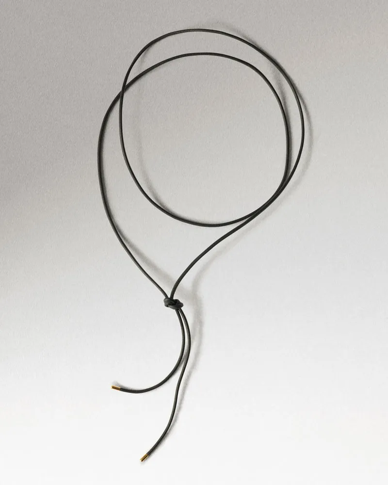 Dana leather bow necklace