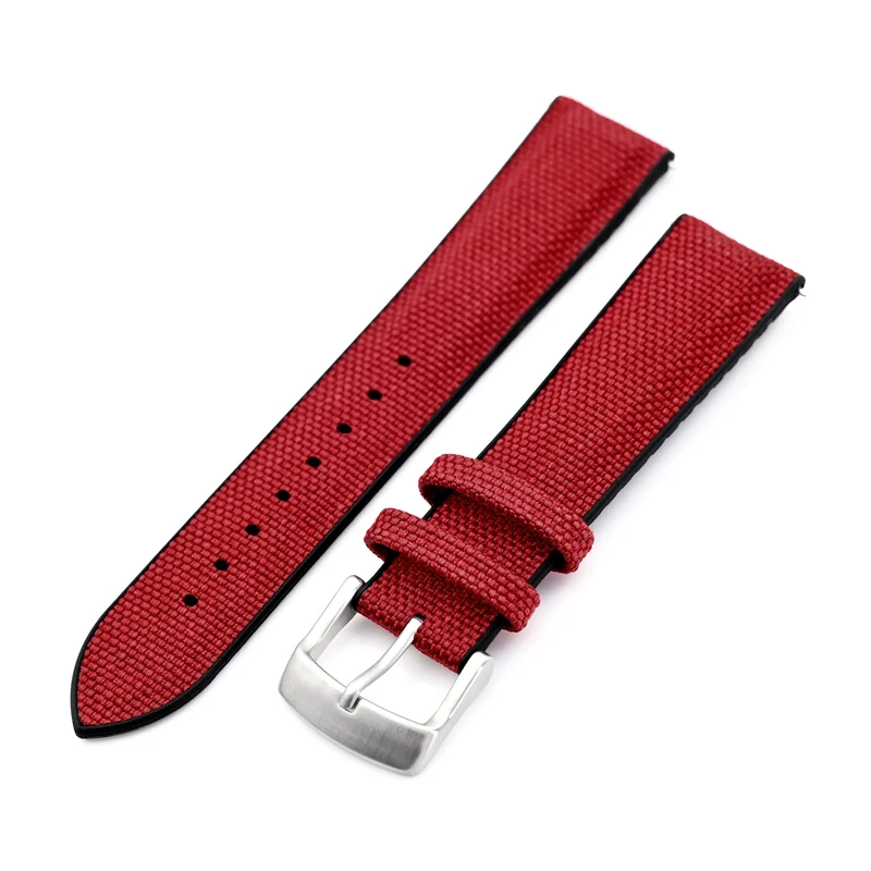Red FKM35 Sailcloth FKM Quick Release Rubber Watch Band, 20mm