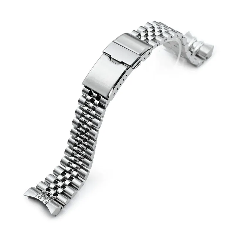 20mm Super-JUB II Watch Band for Orient Mako 40, 316L Stainless Steel Brushed Baton Diver Clasp
