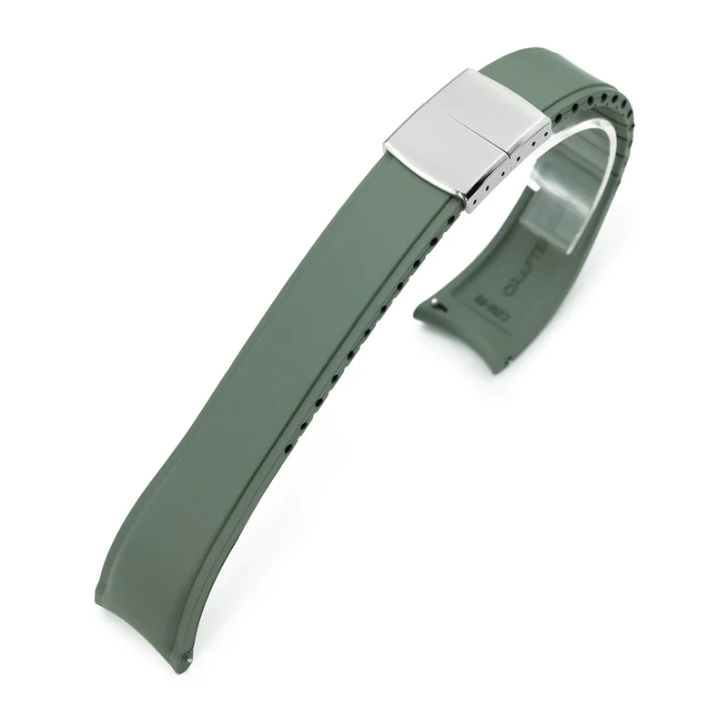 Crafter Blue - CX03 Oliver Green Quick Release Flexi-Curved FKM Rubber Watch Strap