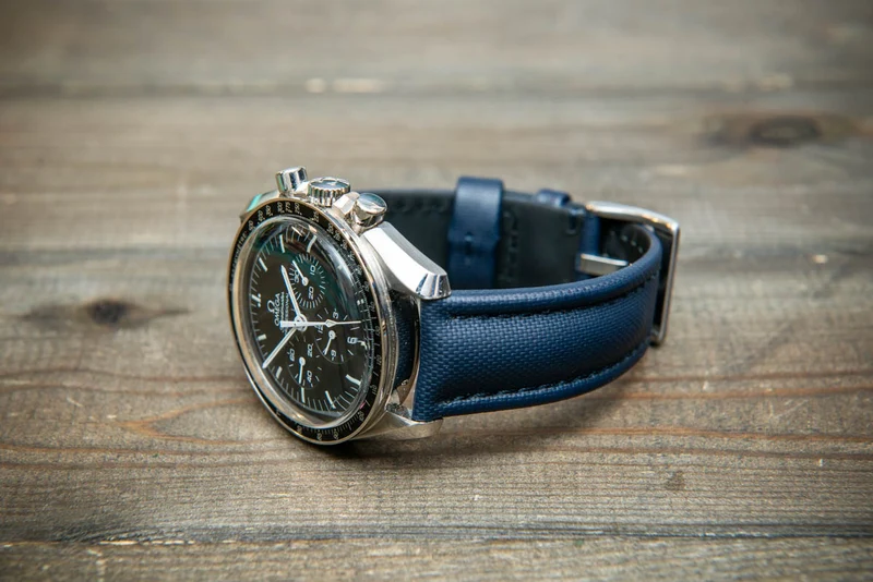 Stormsail sailcloth waterproof watch strap, Blue watch band