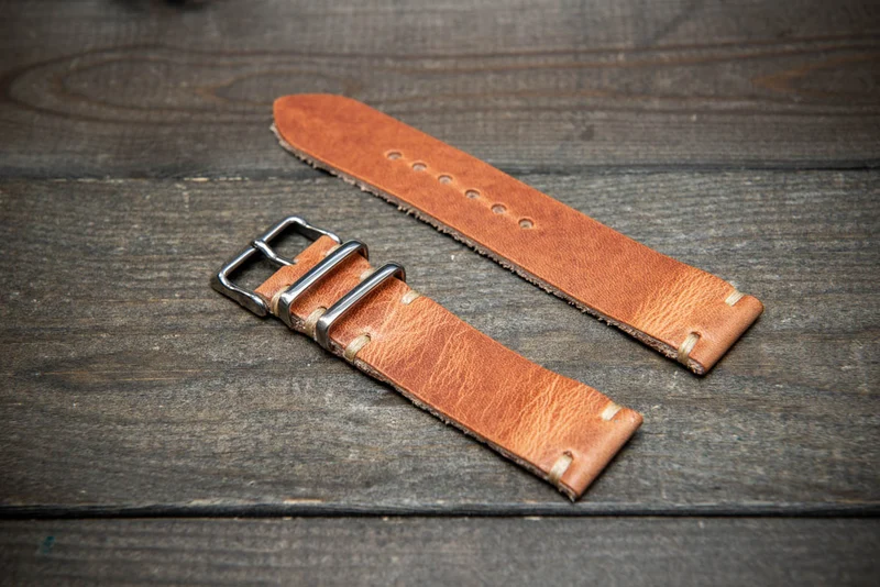 Luxury Watch Strap: Horween Dublin Natural Leather Handmade