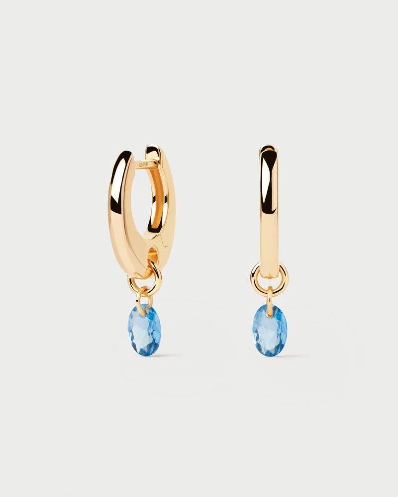 Blue Lily Hoops