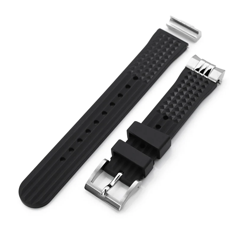 Endlink Plus Chaffle Black FKM Rubber watch strap compatible with Seiko Sumo SPB103