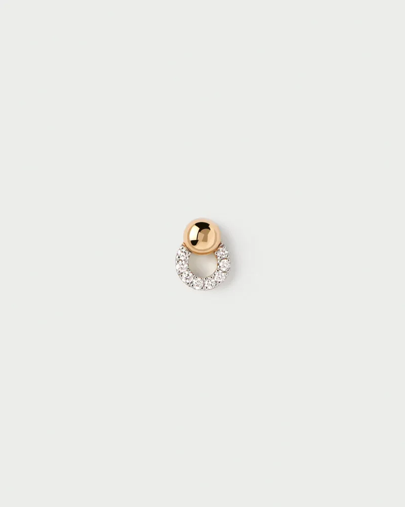 Diamonds and gold Loop single earring