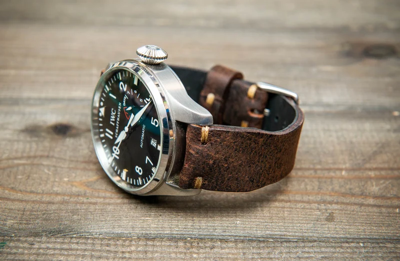 Pilot Brown Finwatchstraps African Kudu Leather Watch Strap – Rugged, Unique & Timeless
