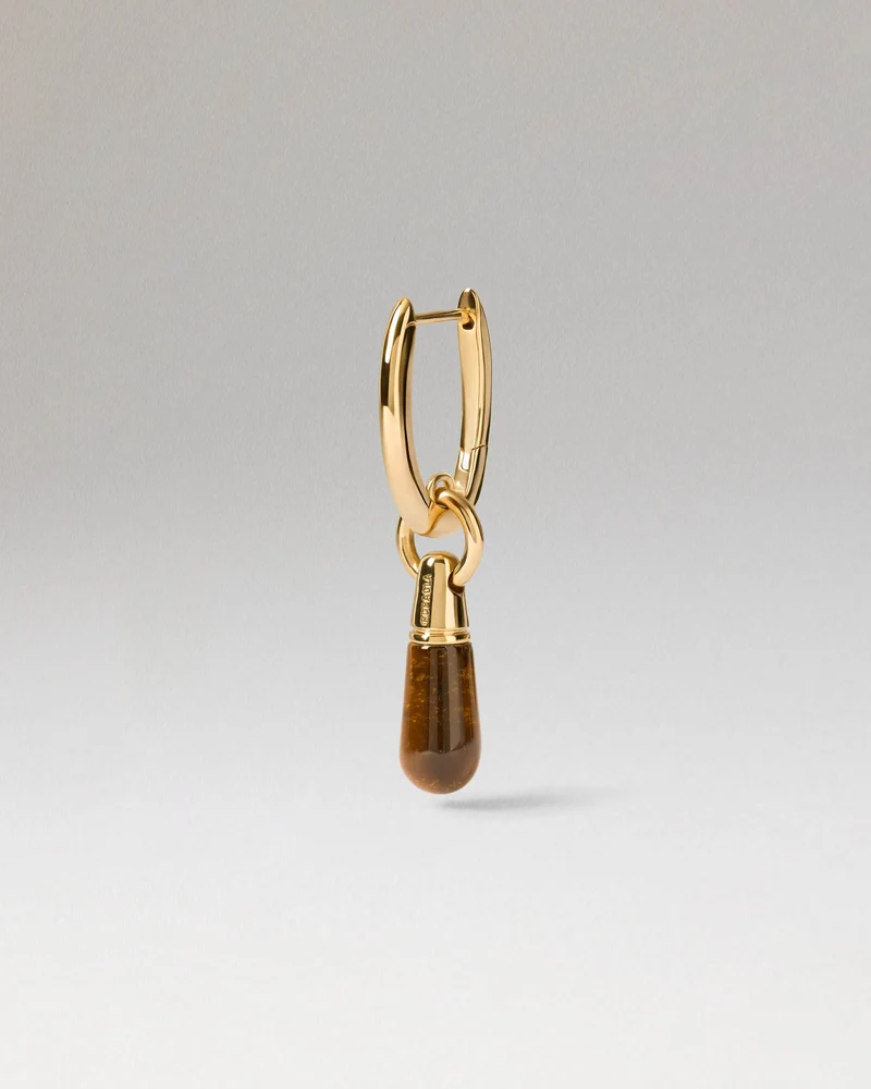 Tiger Eye Jupiter single hoop