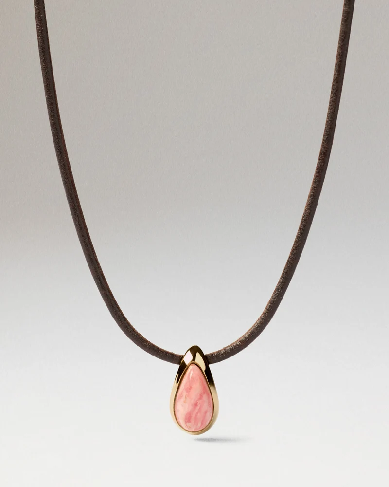 Rhodochrosite Luna Cord Necklace