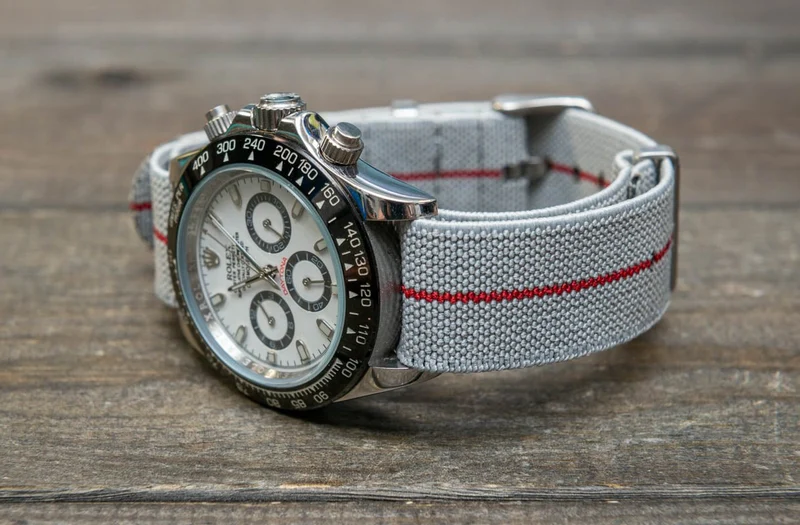 Military Stretch Nylon Watch Strap, Army Style Single Pass Watch Band by FinWatchStraps®,watch lugs 20 mm,22 mm.