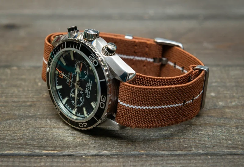 Military Stretch Nylon Watch Strap, Army Style Single Pass Watch Band by FinWatchStraps®,watch lugs 20 mm,22 mm.