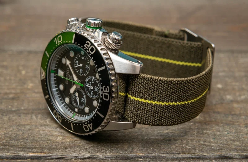 Nylon Elastic watch strap, adjustable Marine Nationale Parachute watch band, 20 mm, 22 mm