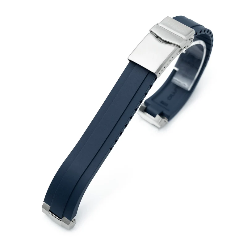 20mm Crafter Blue - MX03-143 Blue FKM Rubber Strap With End Links For Seiko 63MAS Diver 40.50mm SPB143 SPB145