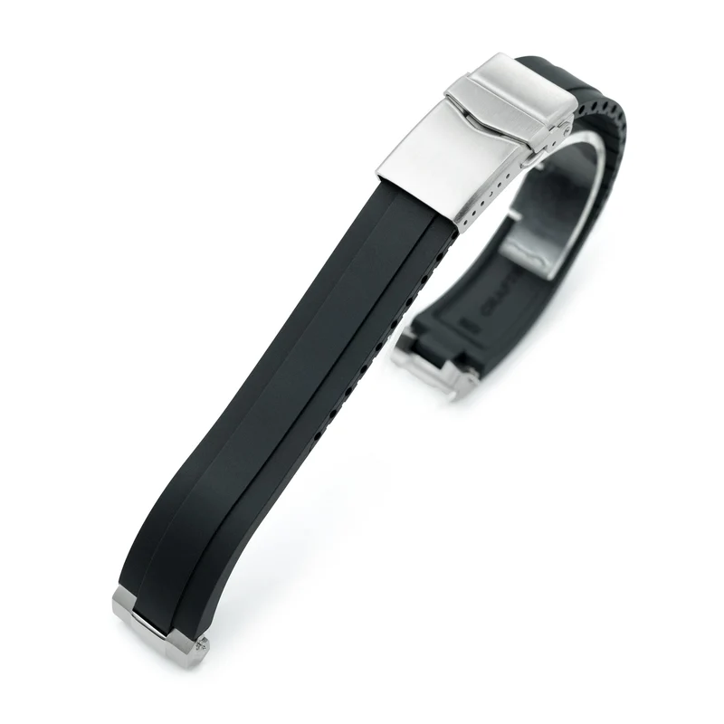 20mm Crafter Blue - MX03-143 Black FKM Rubber Strap With End Links For Seiko 63MAS Diver 40.50mm SPB143 SPB145