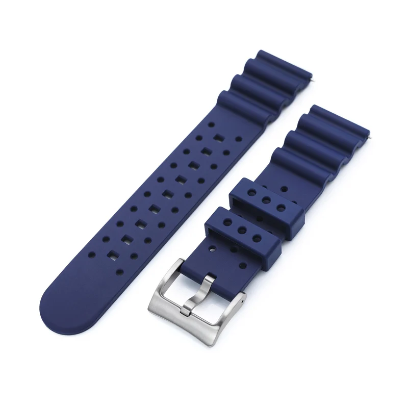 Blue Quick Release FKM Rubber Diver Strap 20mm 22mm