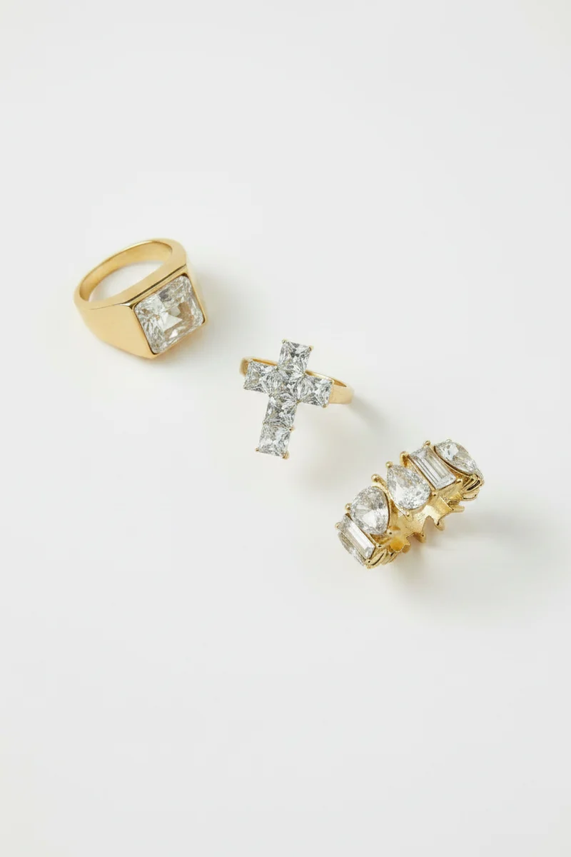 Tris con croce e strass