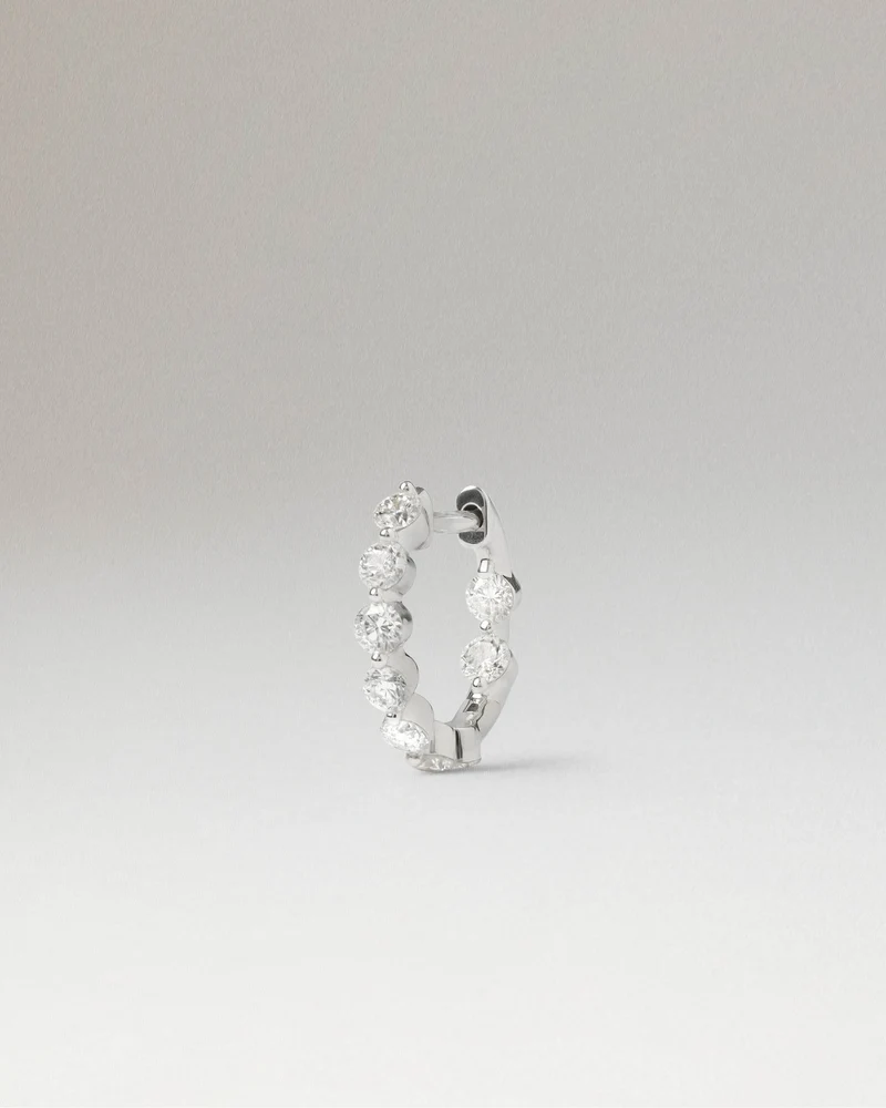 Diamonds and white gold Leda single earring