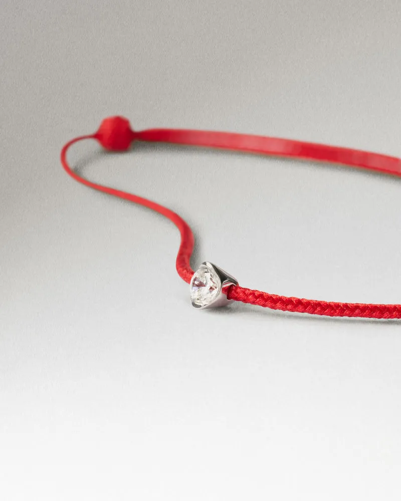Diamond and Gold Grace Red Cord Bracelet