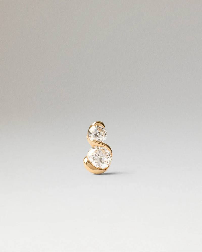 Diamonds and gold Dafne single earring