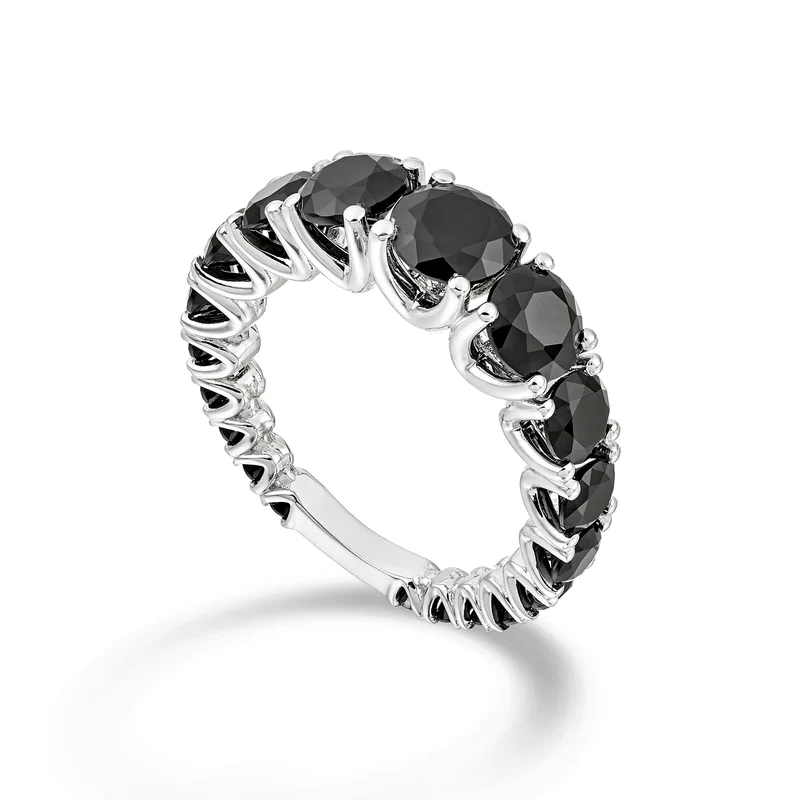Mikiko an 18kt spinello nero a scalare con barretta oro bianco MXDABIC1498SBKO4