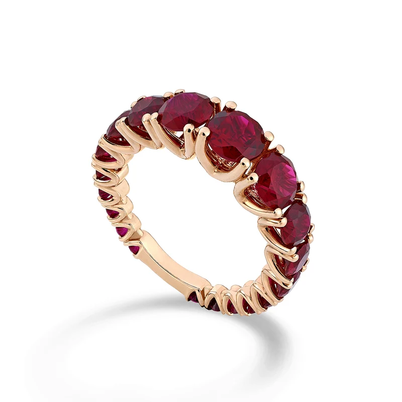 Mikiko an 18kt rubino lab a scalare con barretta oro rosa MXDABIC1498RUO3