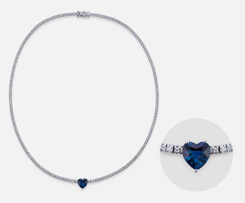 X-Diamond cl tennis 9kt lab g.d. cuore blu ct. tot. 4,26 XDGTQ07WBZ375