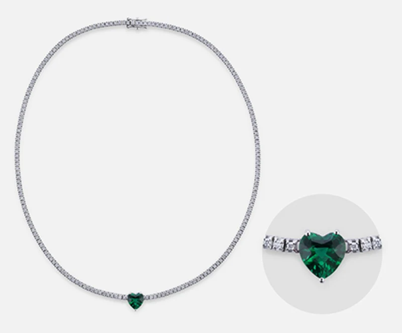 X-Diamond cl tennis 9kt lab g.d. cuore verde ct. tot. 3,28 XDGTQ07WBS375