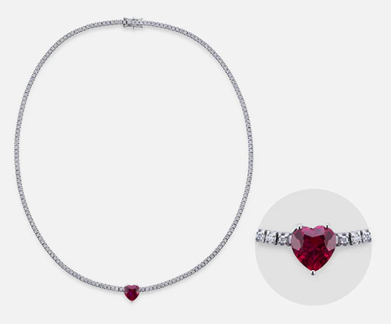X-Diamond cl tennis 9kt lab g.d. cuore rosso ct. tot. 4,38 XDGTQ07WBR375