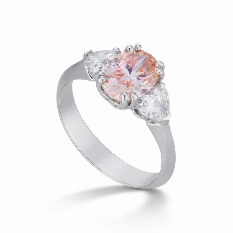 X-Diamond anello diamanti lgd centrale ovale pink laterali XDATR022WBP-22061110062