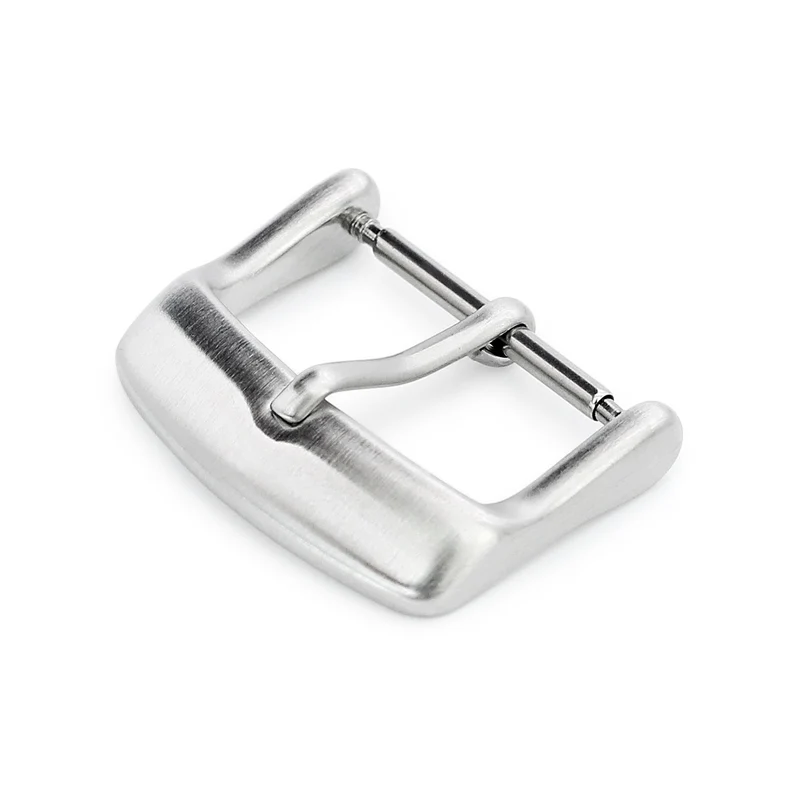 18mm, 20mm #64 Sporty Tang Buckle for Leather Watch Strap, Brushed