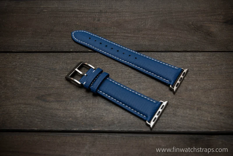 Sailcloth Apple Watch series 3,4,5,6,7 artisan leather watch band. Waterproof. 40 mm/41 mm/ 44 mm/45mm