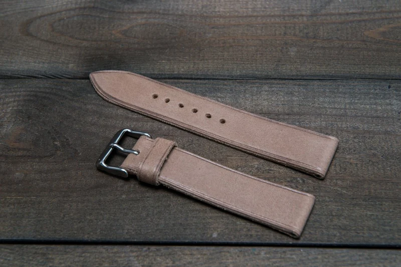 Buttero leather watch strap (Antique beige), handmade in Finland - 10 mm, 12 mm, 14 mm, 16mm, 17 mm, 18mm, 19 mm, 20mm, 21mm, 22mm, 23 mm, 24mm, 25 mm, 26 mm.