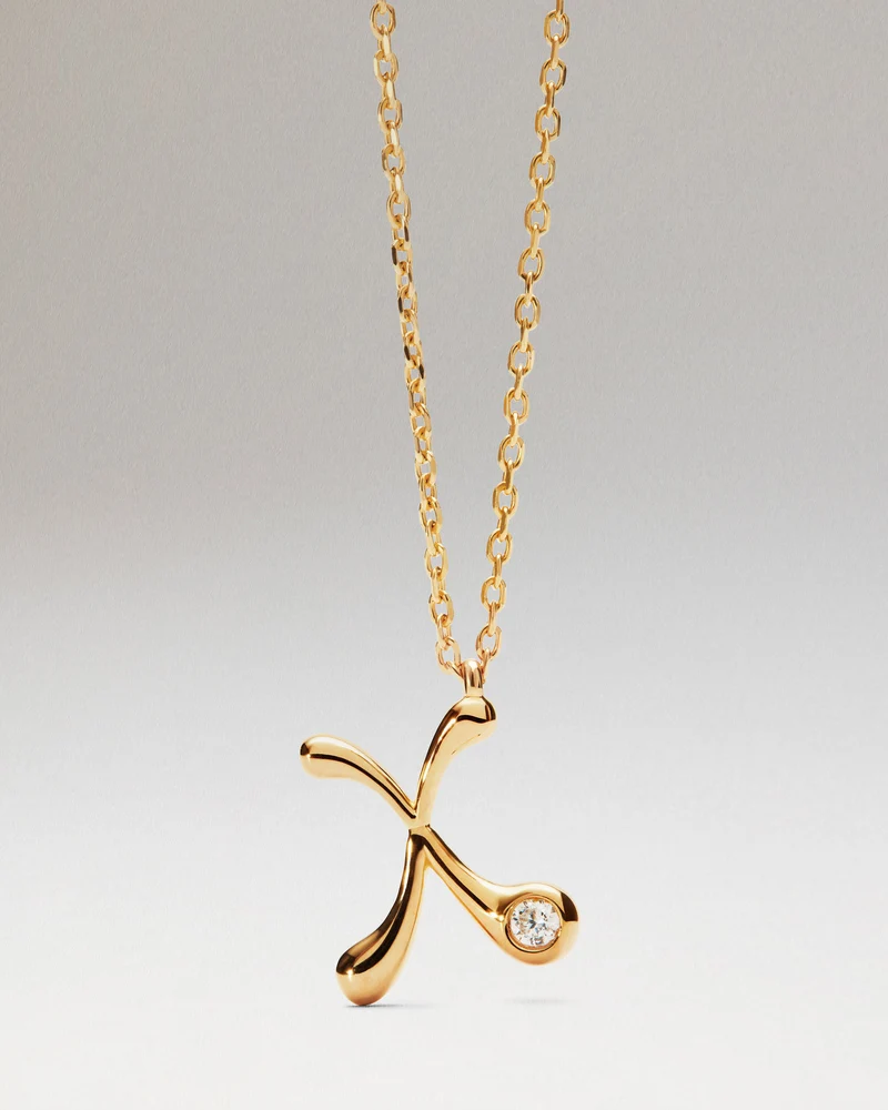 X initial pendant necklace